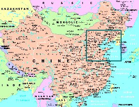 mapa de Republica Popular da China em frances