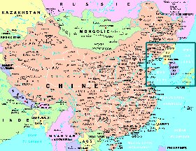 mapa de Republica Popular da China em frances