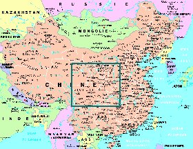 mapa de Republica Popular da China em frances