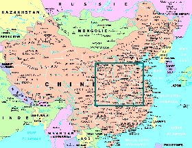 mapa de Republica Popular da China em frances