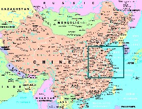 mapa de Republica Popular da China em frances