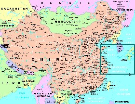 mapa de Republica Popular da China em frances