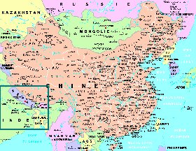 mapa de Republica Popular da China em frances