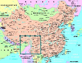 mapa de Republica Popular da China em frances