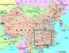 mapa de Republica Popular da China em frances