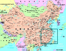 mapa de Republica Popular da China em frances