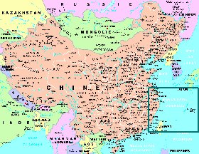 mapa de Republica Popular da China em frances