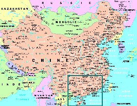 mapa de Republica Popular da China em frances