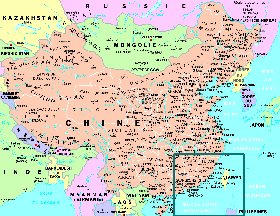 mapa de Republica Popular da China em frances