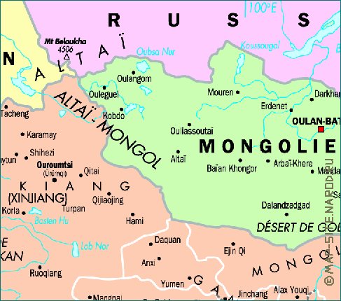 mapa de Republica Popular da China em frances