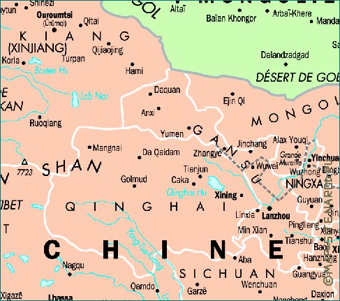 mapa de Republica Popular da China em frances