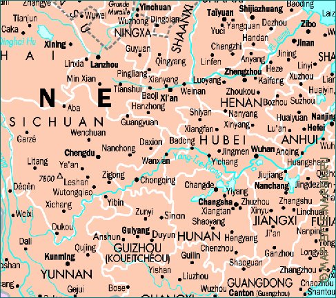 mapa de Republica Popular da China em frances