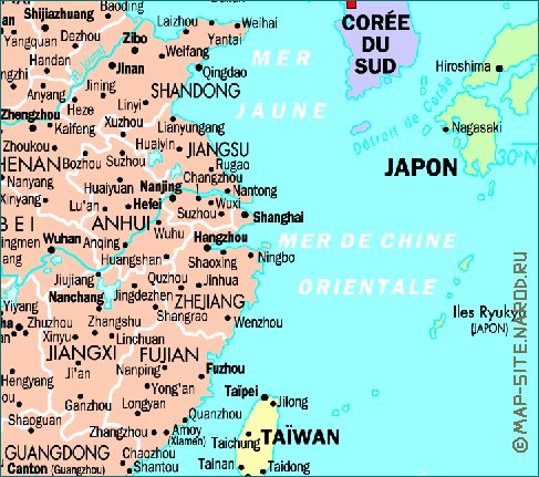 mapa de Republica Popular da China em frances