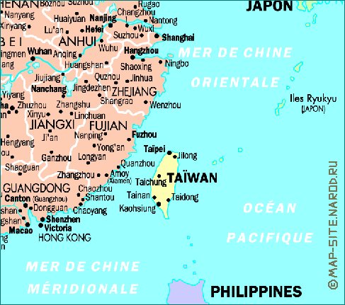 mapa de Republica Popular da China em frances