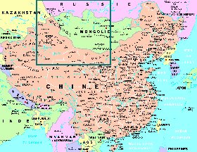 mapa de Republica Popular da China em frances