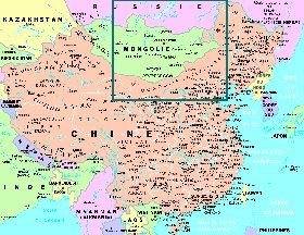 mapa de Republica Popular da China em frances