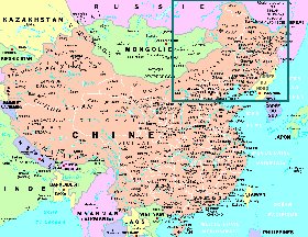 mapa de Republica Popular da China em frances