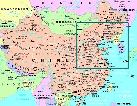 mapa de Republica Popular da China em frances