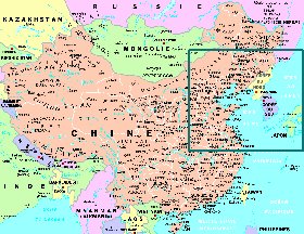 mapa de Republica Popular da China em frances