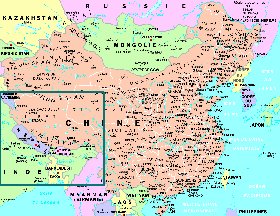 mapa de Republica Popular da China em frances