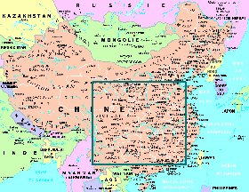 mapa de Republica Popular da China em frances