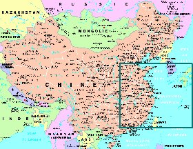 mapa de Republica Popular da China em frances