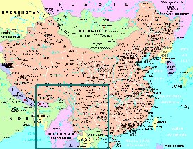 mapa de Republica Popular da China em frances