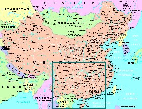 mapa de Republica Popular da China em frances