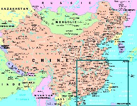 mapa de Republica Popular da China em frances