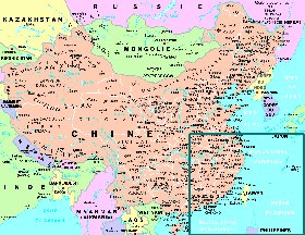 mapa de Republica Popular da China em frances