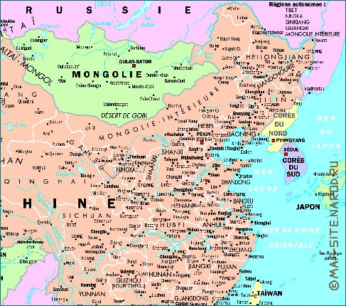 carte de Republique populaire de Chine