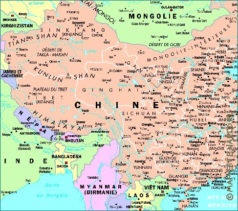 carte de Republique populaire de Chine