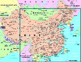 mapa de Republica Popular da China em frances