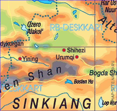 mapa de Republica Popular da China em alemao