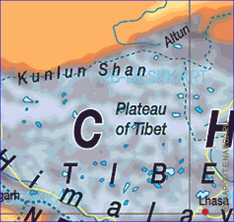 mapa de Republica Popular da China em alemao