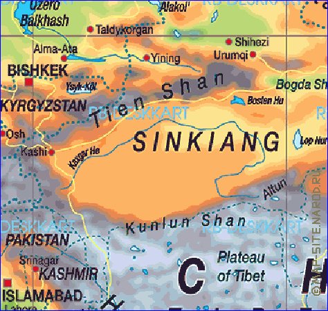 mapa de Republica Popular da China em alemao