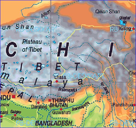 carte de Republique populaire de Chine en allemand