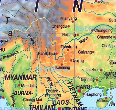 carte de Republique populaire de Chine en allemand