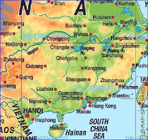 mapa de Republica Popular da China em alemao