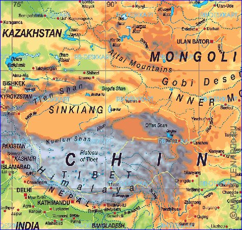 mapa de Republica Popular da China em alemao