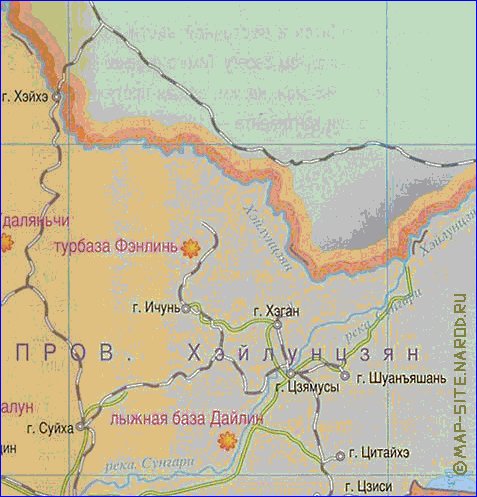 Touristique carte de Republique populaire de Chine