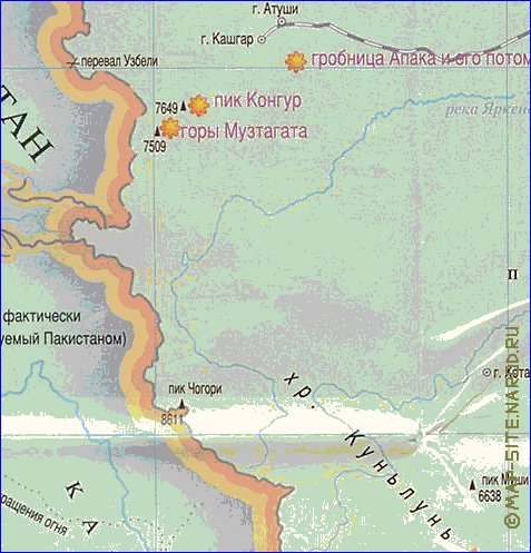 Touristique carte de Republique populaire de Chine