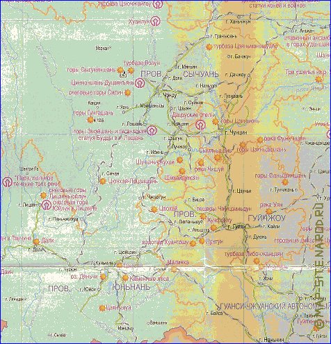 Turismo mapa de Republica Popular da China