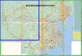 Touristique carte de Republique populaire de Chine