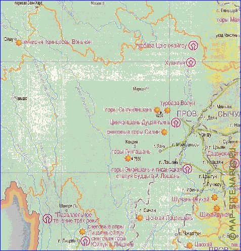 Turismo mapa de Republica Popular da China