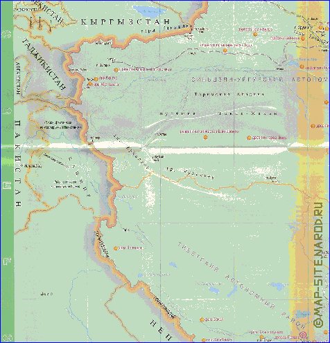 Touristique carte de Republique populaire de Chine