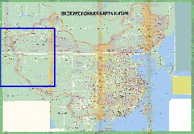 Touristique carte de Republique populaire de Chine