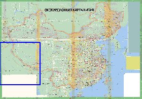 Touristique carte de Republique populaire de Chine