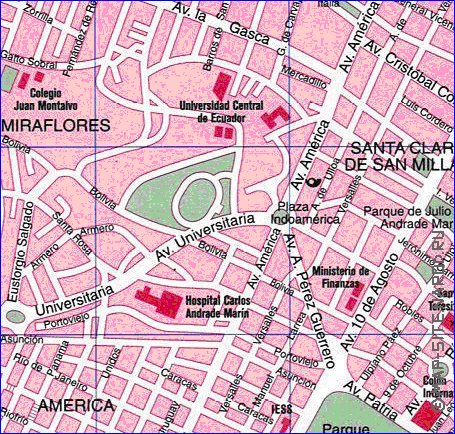 carte de San Francisco de Quito en espagnol