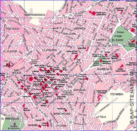 carte de San Francisco de Quito en espagnol